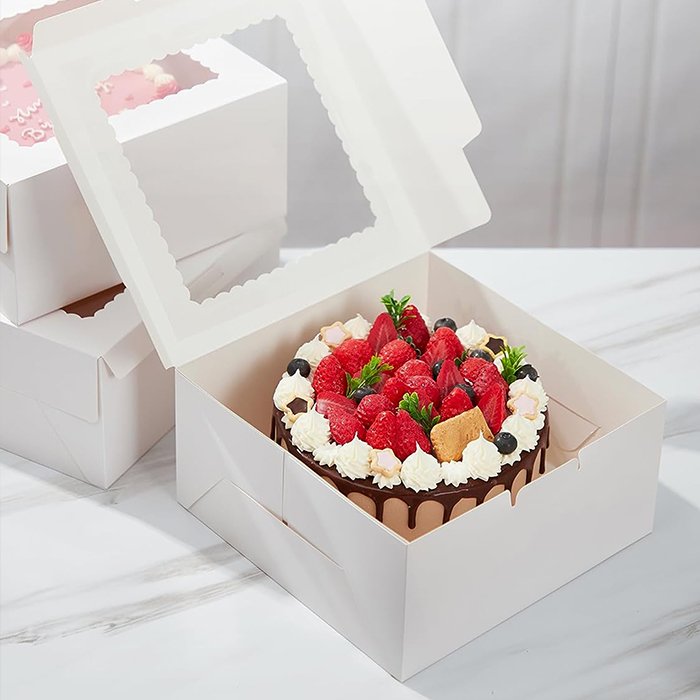 Custom bakery boxes with window – ideal for cakes, pastries, and cupcakes