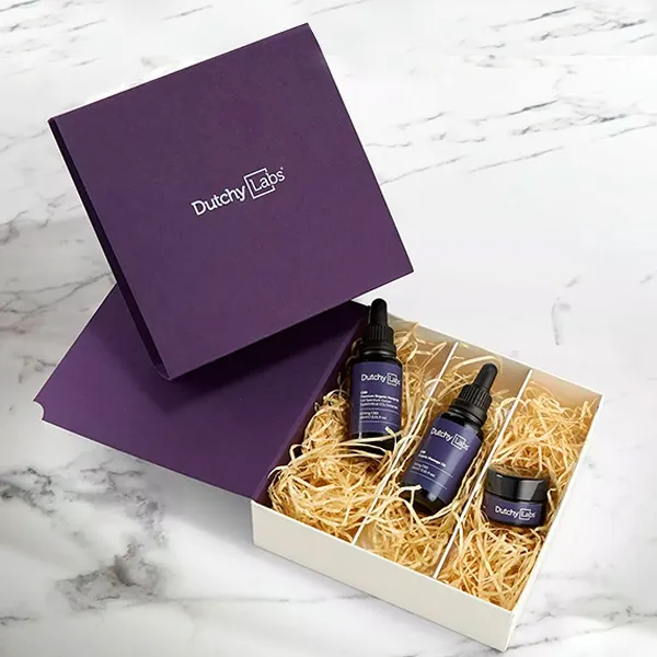 Hemp gift boxes neatly arranged